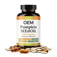 Capsules molles d'huile de graines de citrouille OEM, pressées à froid, complément nutritionnel, marque privée