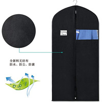 Housse de protection lavable en non-tissé pour costume et manteau avec fenêtre transparente, sac de rangement pour vêtements, sac de garde-robe suspendu avec logo personnalisé