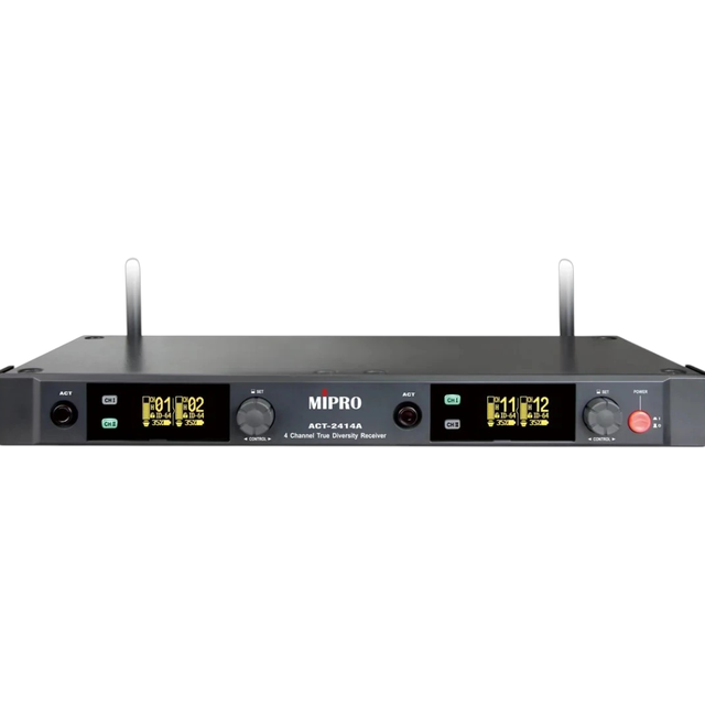 MIPRO Custom Logo OEM ODM 2.4GHz Quad Receiver With Graphic OLED Digital Wireless For Professional Conference Center System