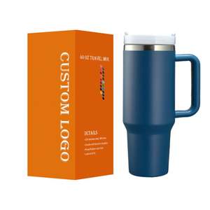 <b>Insulated</b> <b>Mug</b> 40 Oz Stainless Steel Tumbler Double Wall Vacuum Cup Handle Stainless Steel Travel <b>Mug</b> - Product Image 1