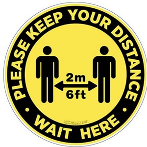 Adesivos de Chão de PVC Macios Autoadesivos para Distanciamento Social com Adesivo Acrílico para Aviso e Conscientização de Saúde - Product Image 1