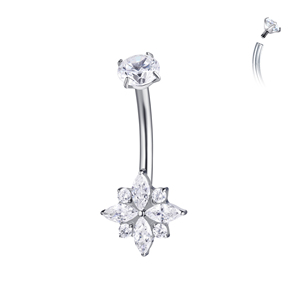 Venta al por mayor F136 <span class=keywords><strong>titanio</strong></span> flor vientre anillos Pvd chapado en oro plátano para el ombligo botón <span class=keywords><strong>Piercing</strong></span> - Product Image 2