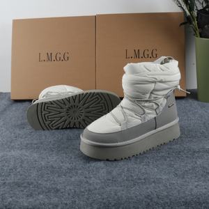 מגפי קרסול עמיד למים לנשים חדשות לנשים מגפי הבוהן סביב בד בד העליון שטוח <span class=keywords><strong>tpr</strong></span> מגפי שלג עם חורף חם - Product Image 5