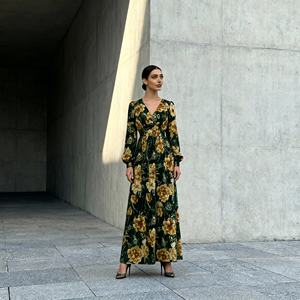 Nouvelle robe Abaya en polyester de style Dubaï, imprimé tendance, pour femmes musulmanes, vente en gros personnalisée, tenue de soirée - Product Image 1