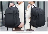 Sac à dos ergonomique noir en Nylon à chargement Usb intelligent pour ordinateur portable, sac à dos pour voyage en plein air, sac d'école de randonnée