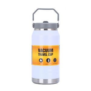 Wholesale 1600Ml Outdoor 1.6L Portable Insulated Stainless Steel Vacuum Flask Sports Water <b>Bottle</b> Ice Bucket With Straw Handle - Product Image 1