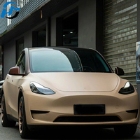 Usine de résistance aux rayures PET TPU Cast Skin-touch Vente en gros PET Flat Matte Moka Latte Car Wrap Vinyl Taille 1. 52X1.8 M/5X60FT