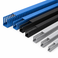 Goulotte de câblage en PVC bleu-noir rainurée sur mesure 50x45mm pour l'organisation des fils électriques et la gestion des câbles solaires