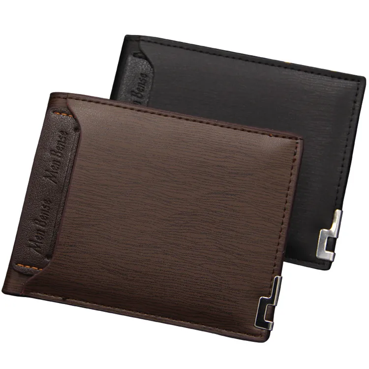 buy black fancy unique simple minimalist plain stylish slim bifold multi card mens wallet suppliers