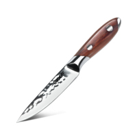 3.5 Inch Fruitmes Duits Staal Keuken Schrijdende Mes Japans Gesmede Hamer Vruchten Messen Met Houten Handvat Groothandel