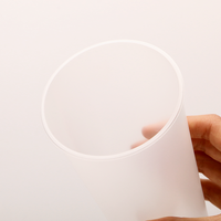 Tasses à thé Boba en plastique d'injection réutilisables transparentes/mates de 500ml /700ml d'épaisseur avec logo personnalisé tasse à thé à bulles avec couvercle