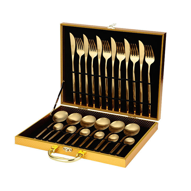 ช้อนส้อมทอง24ชิ้น-กล่องทอง