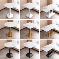 Schiefer-Esstisch für Fast-Food-Restaurants und Schulkantinen, Minimalistisches Design, Runde Form, 4-Sitzer, Möbel für Zuhause, Serviertische