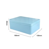 Boîte en métal rectangulaire blanche à couvercle articulé pour bonbons, chocolats, biscuits, gâteaux, boîte de rangement alimentaire pour les fêtes, boîte cadeau avec logo personnalisé
