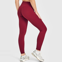Leggings de yoga taille haute en tissu doux pour femmes, effet push-up, pour l'entraînement et la gym, extensibles dans les 4 sens, avec logo personnalisé
