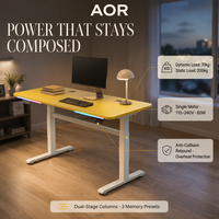 Table de levage AOR avec plateau en placage de fibre de carbone, hauteur réglable, trois niveaux de mémoire, design moderne, vente en gros usine