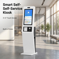 Bodenstehender Smart Hotel Check-in Kiosk Terminal mit Kamera Gesichtserkennung RFID-Kartenleser Drucker Besucherregistrierung