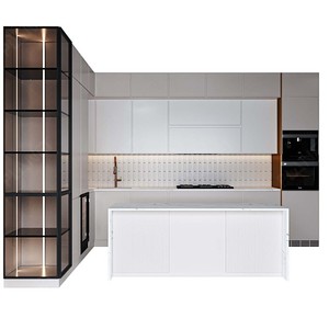 Armoire de cuisine haute brillance, nouveau Style italien, meuble de cuisine moderne et luxueux, ensemble de cuisine complet avec appareils - Product Image 1