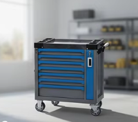 Gabinete de Herramientas con Siete Cajones con Cerradura, Azul, 310 Piezas, de Acero y Hierro, para Almacenamiento en Taller y Garaje, Compatible con OEM y OBM