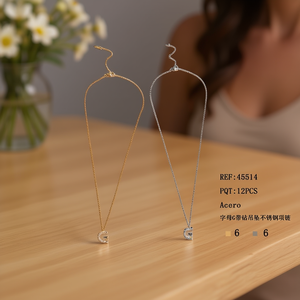 Collana con Ciondolo a Forma di G in Acciaio Inossidabile, Set di 12 Pezzi, Gioielli di Moda per Donna - Product Image 3