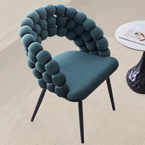 Sillón Moderno con Respaldo de Burbujas, Asiento Tapizado, Patas de Metal Dorado para Sala de Estar, Hotel, Comedor - Product Image 4