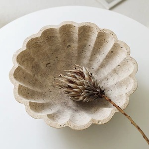 Piatto di frutta Beige minimalista in pizzo travertino ciotola per noci ciotola Snack per casa, Hotel, caffetteria - Product Image 2