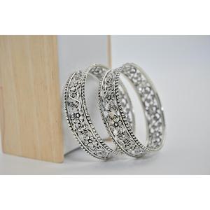 Pulseras de Plata 925 con Patrón Floral, Estilo Vintage, Joyería para Uso Diario de Mujer - Product Image 3