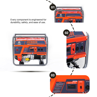 Generador Portátil de Gasolina HM6800 de 5KW, Monofásico/Trifásico, 220V, para Hogar y Construcción, Fuente de Energía de Respaldo, Venta al Por Mayor de Fábrica, OEM, ODM