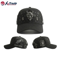Casquettes de baseball unisexes ajustables de qualité supérieure avec broderie 3D, écusson métallique croisé, style streetwear, personnalisables, avec badge métallique 3D gothique