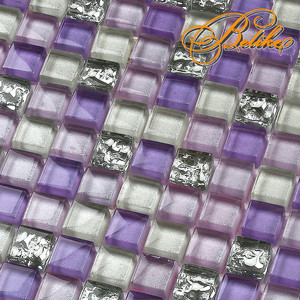 Mosaïques élégantes et modernes en verre violet pour la décoration intérieure Carreaux muraux pour hôtel Back Splash Mediterranean for Bathroom Kitchen - Product Image 5