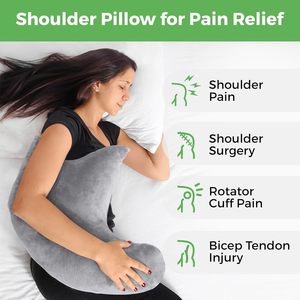 Coussin de soutien pour les épaules en forme de U, gris, ergonomique, pour la récupération post-opératoire, pour dormir sur le côté, pour adultes - Product Image 3