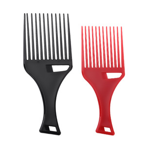 Peigne à dents larges en plastique noir et rouge pour usage domestique, peigne fourche pour coiffure lissée - Product Image 1