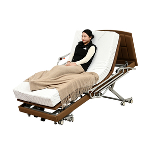 Fabricante de productos de enfermería para ancianos, cama de enfermería eléctrica de 5 funciones de tipo súper bajo hecha a mano con límite de colchón - Product Image 6