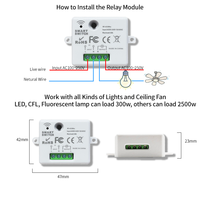 Interruptor de Control Remoto con Código de Aprendizaje ZY 85V-240V 433MHz, Interruptor de Luz Inalámbrico Inteligente a Prueba de Agua de 1 Botón y 10A para el Hogar