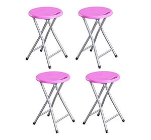 Portable Metal and Round Plastic Seat Folding <strong>Stool</strong> Light Weight Outside <strong>Fold</strong> <strong>up</strong> Chair with Handle - Product Image 3