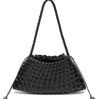 Sac fourre-tout vintage sophistiqué en PU tressé avec fermeture éclair pour femme - Élégant et polyvalent pour le transport quotidien, à porter à l'épaule ou sous le bras 188