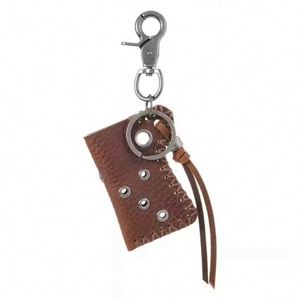 Punk Style PU Leather Lighter Case with <b>Keychain</b> - Handmade Stitch for Outdoor Camping, Hiking - Product Image 5