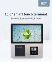 Máquina POS de autoservicio con escaneo de códigos de barras/QR, verificador de precios, impresora de pedidos y pagos, y caja registradora, compatible con Android/Win10 de 15.6 pulgadas.