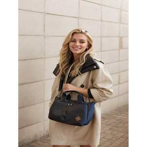 Bolso de mano de lona para mujer, bolso de hombro grande de color sólido con correa ajustable, resistente al agua, para compras - Product Image 1