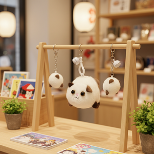 Porte-clés en peluche personnalisé pour chat de 10 cm, jouet en peluche mignon, tissu super doux avec coton biologique et coton PP, unisexe SAKURA MING - Product Image 5