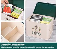 Nouvelle conception 2026 : Organisateur de graines rectangulaire moderne en métal pour jardin, boîte de rangement en fer galvanisé avec compartiments verrouillables, outils portables
