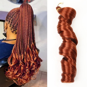 150g Cheveux synthétiques à tresser au crochet, boucles françaises, spirales, ondulations souples, style queue <span class=keywords><strong>de</strong></span> cheval, haute température, par Senmu Beaut - Product Image 2