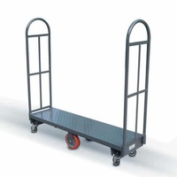 Chariot de stockage d'entrepôt, chariot en acier, conteneur à roulettes, chariot à plateforme à 6 roues, chariot en forme de U