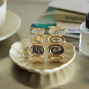 Minimalist Spiral Openwork Stainless Steel <b>Bracelet</b> 18K Gold <b>Silver</b> Color Block Unisex Fashion <b>Cuff</b> Jewelry - Product Image 4