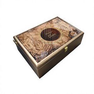 New <b>Gift</b> <b>Box</b> World Resin Handmade Rectangular <b>Box</b> Floral Inlay 14x10 Inch 6 Jars Satin Cloth Interior Multifunction A- - Product Image 1