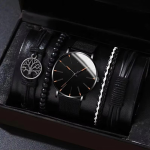 ไอสตาโปรโม ของขวัญ นาฬิกาข้อมือแฟชั่นผู้ชายสไตล์มินิมอล นาฬิกาควอตซ์ลำลองสำหรับธุรกิจ ชุดสายนาฬิกาข้อมือสแตนเลสสตีลแบบตาข่าย - Product Image 6