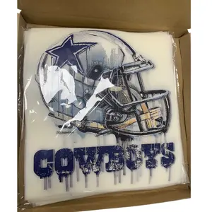 Grosir kustom pencetakan Dtf cowboys plassol Transfer panas layar stiker desain untuk garmen