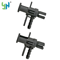 Connecteur de retour d'huile pour injecteur de rail de moteur diesel Yongheng PA12+30%GF Noir SAE J2044 pour tuyau en caoutchouc ID 4.0