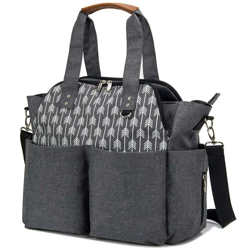 2020 Diaper Bag Tote Satchel Diaper Messenger for Mom and Girls in Grey
