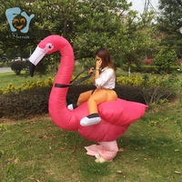 Unisex Erwachsene Kinder Lustiges Halloween Neujahr Ostern Kostüm Rosa Flamingo Aufblasbar Polyester Langlebig